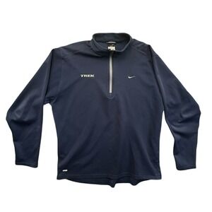 Nike Trek Dri Fit Quarter Zip Pullover Long Sleeve Mens Large Navy Blue